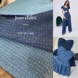  [804] Vải Jean Chấm Thời Trang Chính Phẩm Lên Sơ Mi, Váy, Đầm, Set Bộ (giá bán 0.5m) 