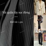  [Vải MM] (502) Vải Quần Tây Sọc Đứng 11 li Hack Dáng Lên Quần Tây, Vest, Ghi lê, Set Bộ Sang Trọng (Giá Bán 0.55m) 