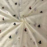  (413) Vải Kate Thêu Hoa Hot Trend Dày Vừa, Không Giãn Lên Sơ Mi, Váy, Đầm, Quần, Set (Giá bán 0.5m) 