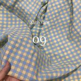  [Vải MM] (405) Vải Sơ Mi Caro 8 Li Mềm, Mát lên Sơ Mi Nam Nữ, Đầm, Set Bộ (Giá bán 0.55m) 