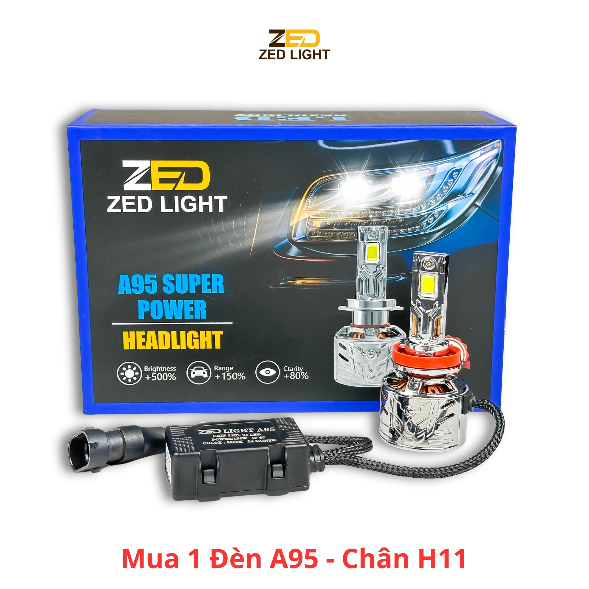 Đèn Pha LED A95 ZED LIGHT - 130W Siêu Đèn Pha Lắp Oto Xe Máy – ZEDLIGHT