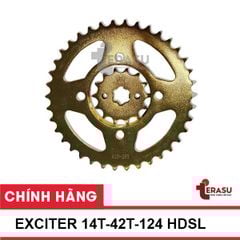 Nhông xích Exciter 150 Terasu 428HS (14T-42T-124 HDSL) (Nhông vàng - xích vàng)