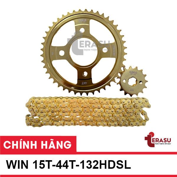 Nhông xích Winer Terasu 428HS (15T-44T-132 HDSL ) (Nhông vàng - xích vàng)