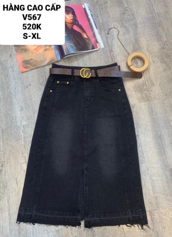  A-chân váy jean kèm belt v567 
