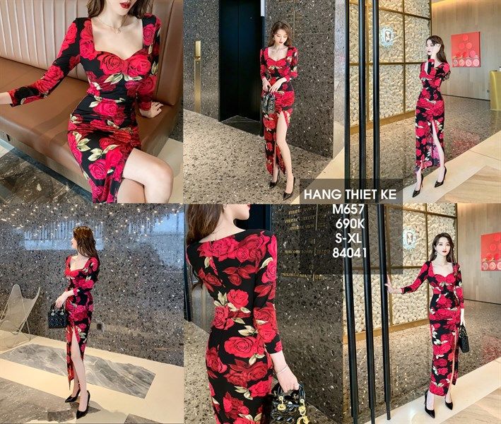  ĐẦM BODY HOA M657 