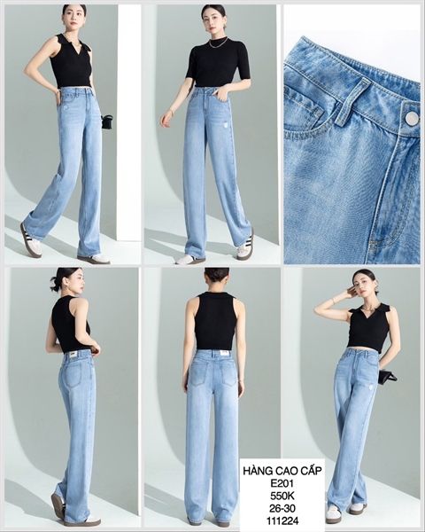  A-quần suông túi rách e201 