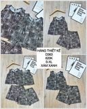  Set áo quần lụa họa tiết túi jean D363 