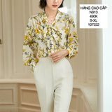  Áo voan hoa cột nơ n913-c 
