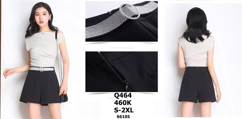  QUẦN SHORT EO VIỀN ĐÁ Q464 