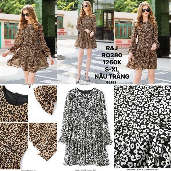  ĐẦM VOAN HOẠ TIẾT BEO HÃNG R&J - RO280 