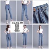  Quần jean mềm baggy đai da e758 