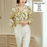  Áo voan hoa cột nơ n913-c 