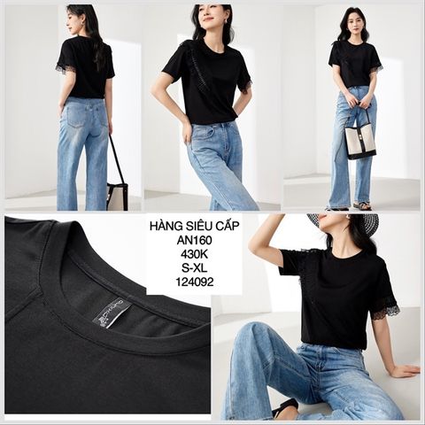 Áo thun phối tay ren bên an160 