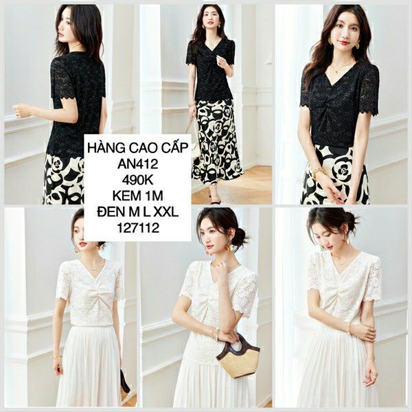  Áo ren hoa xoắn ngực AN412 