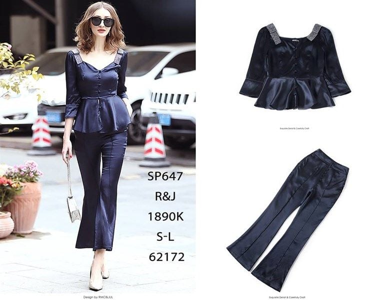  SET ÁO QUẦN PHI LỤA CAO CẤP HÃNG R&J SP647 