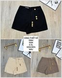  Quần short giả belt đính nút e664 