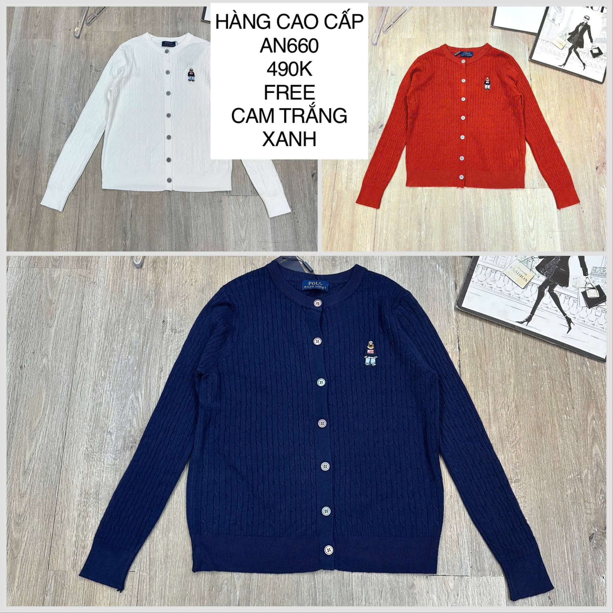  Áo tay dài thêu gấu AN660 