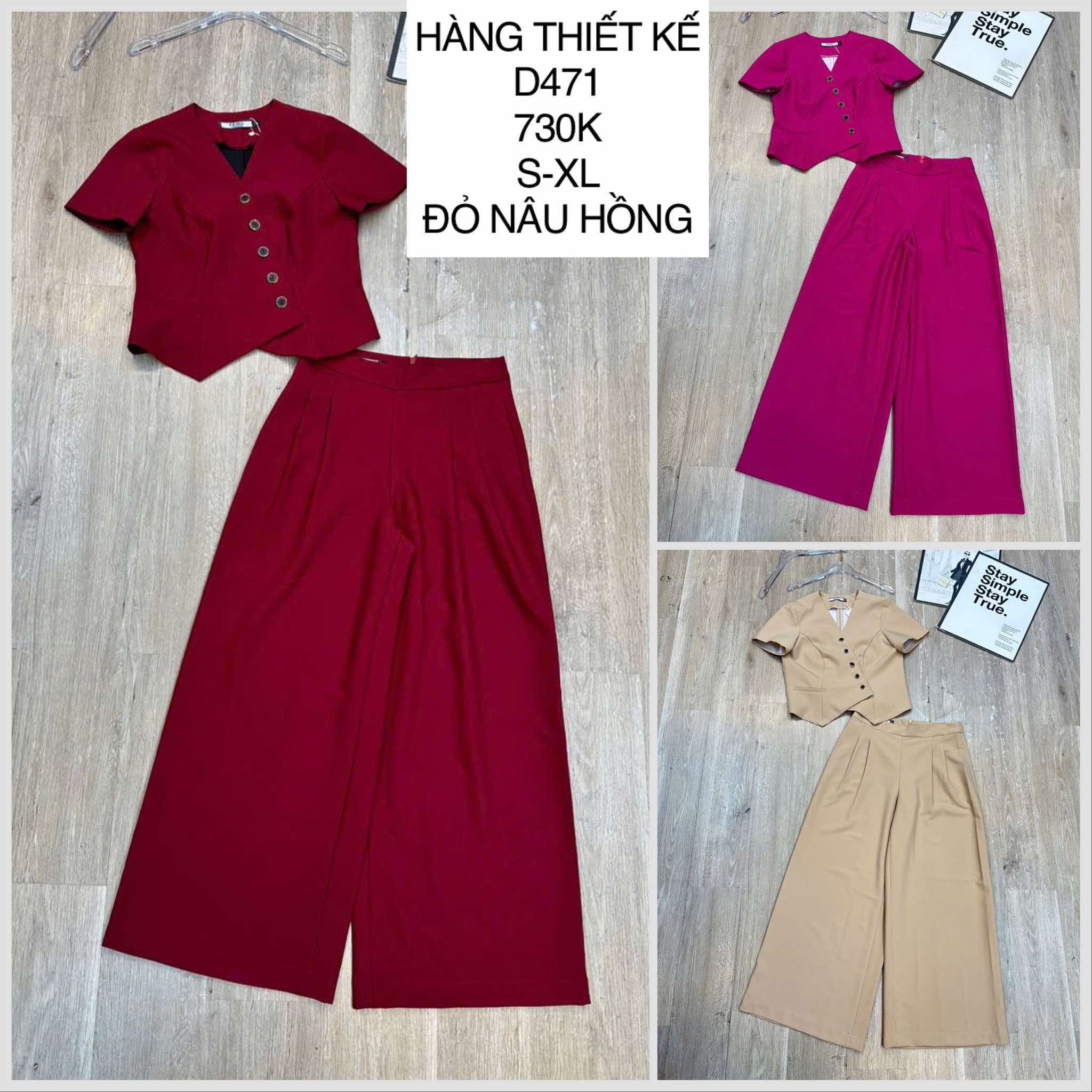 Set vest nút xéo D471 