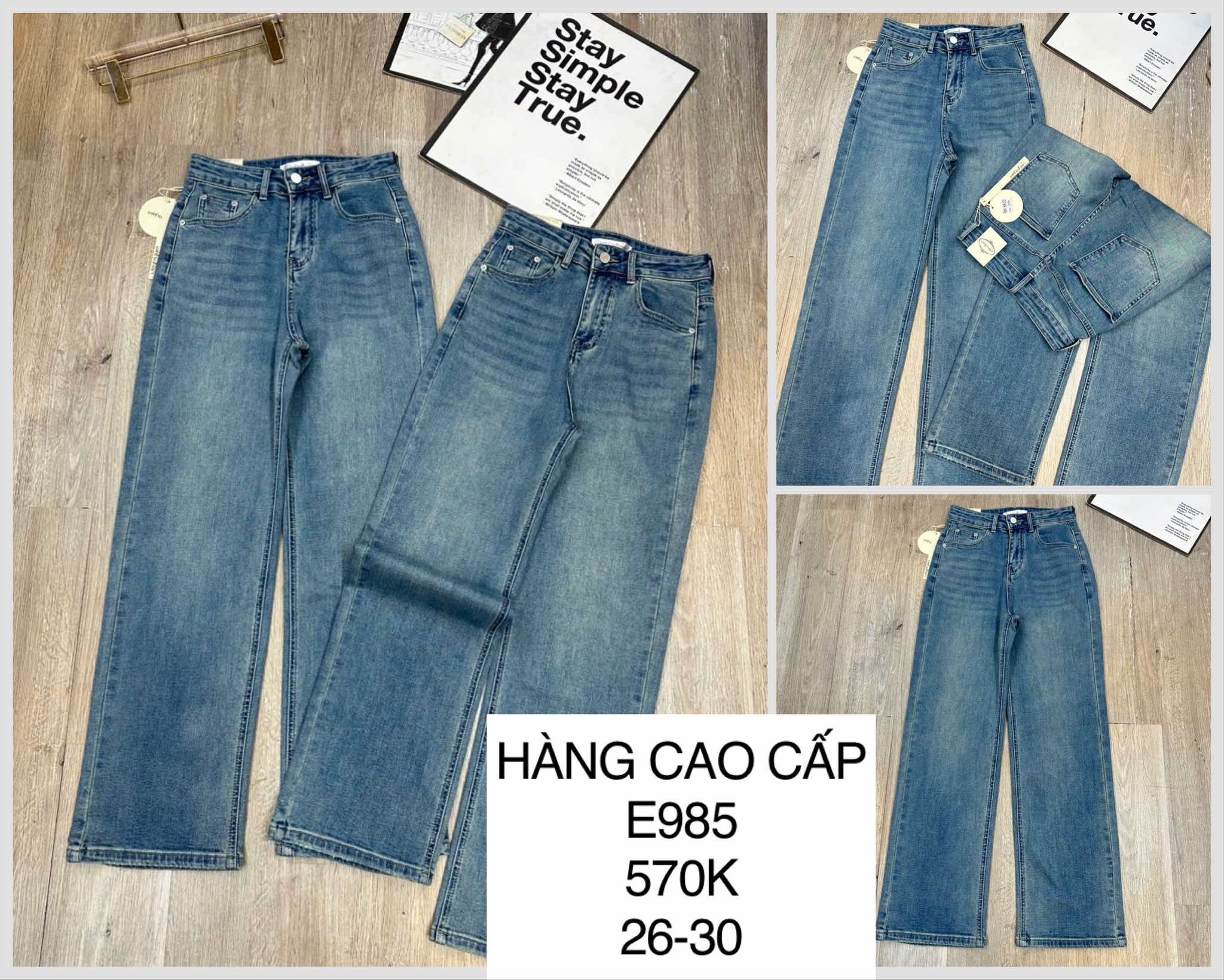  Quần jean suông basic E985 