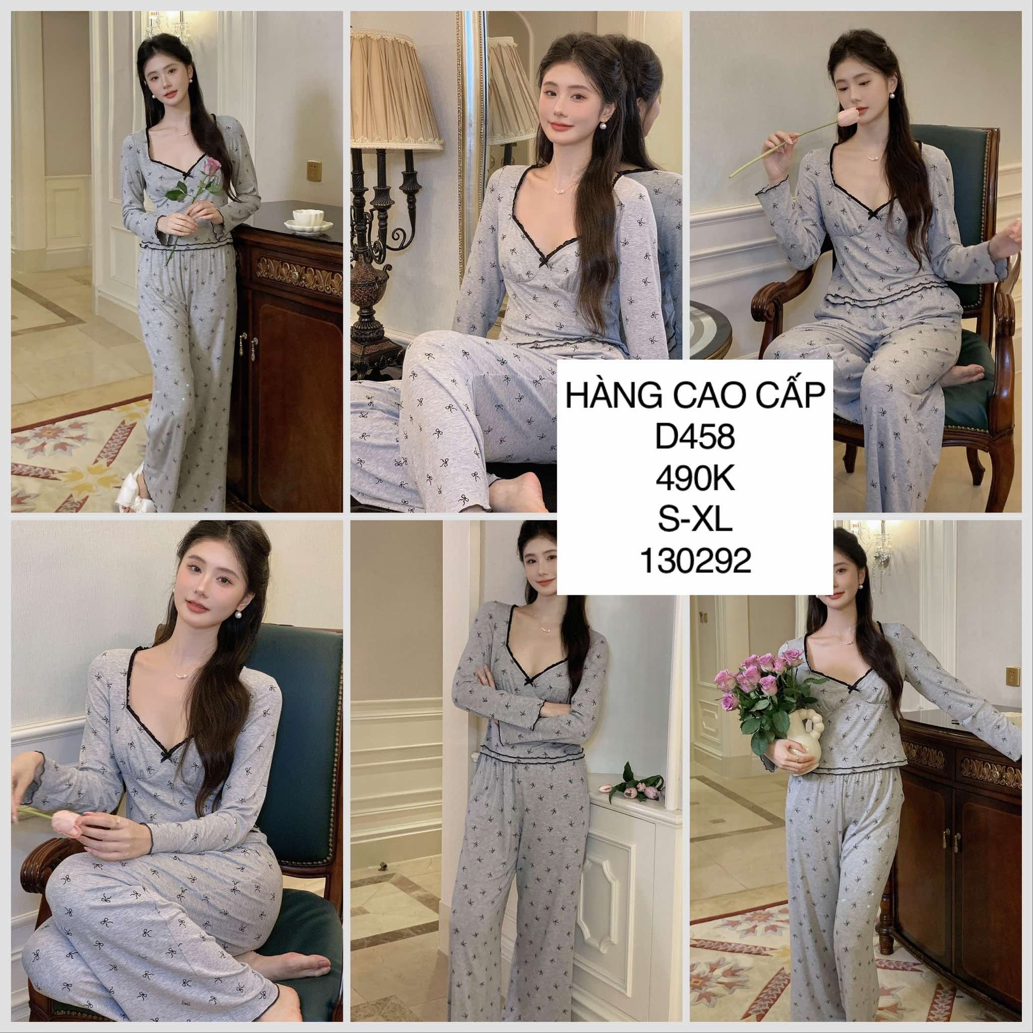  Set bộ thun họa tiết nơ D458 