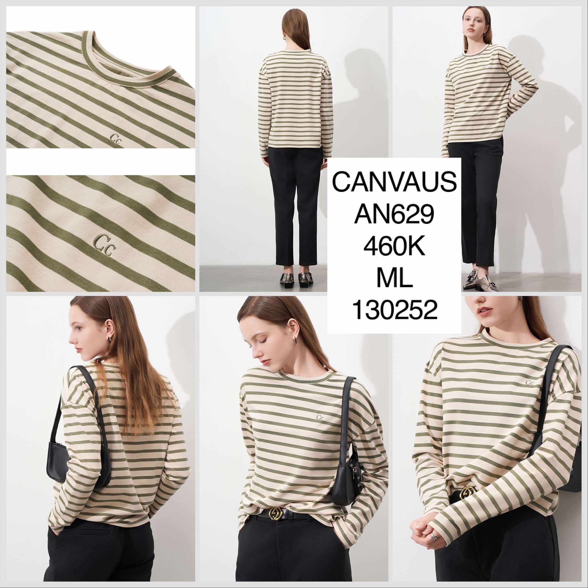  Áo thun cotton sọc ngang AN629 