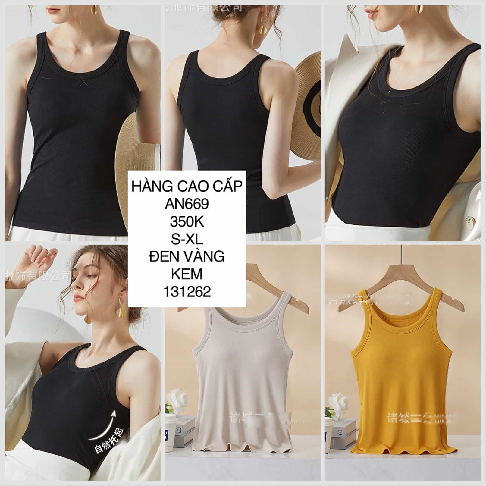  Áo ba lỗ có mút ngực AN669 