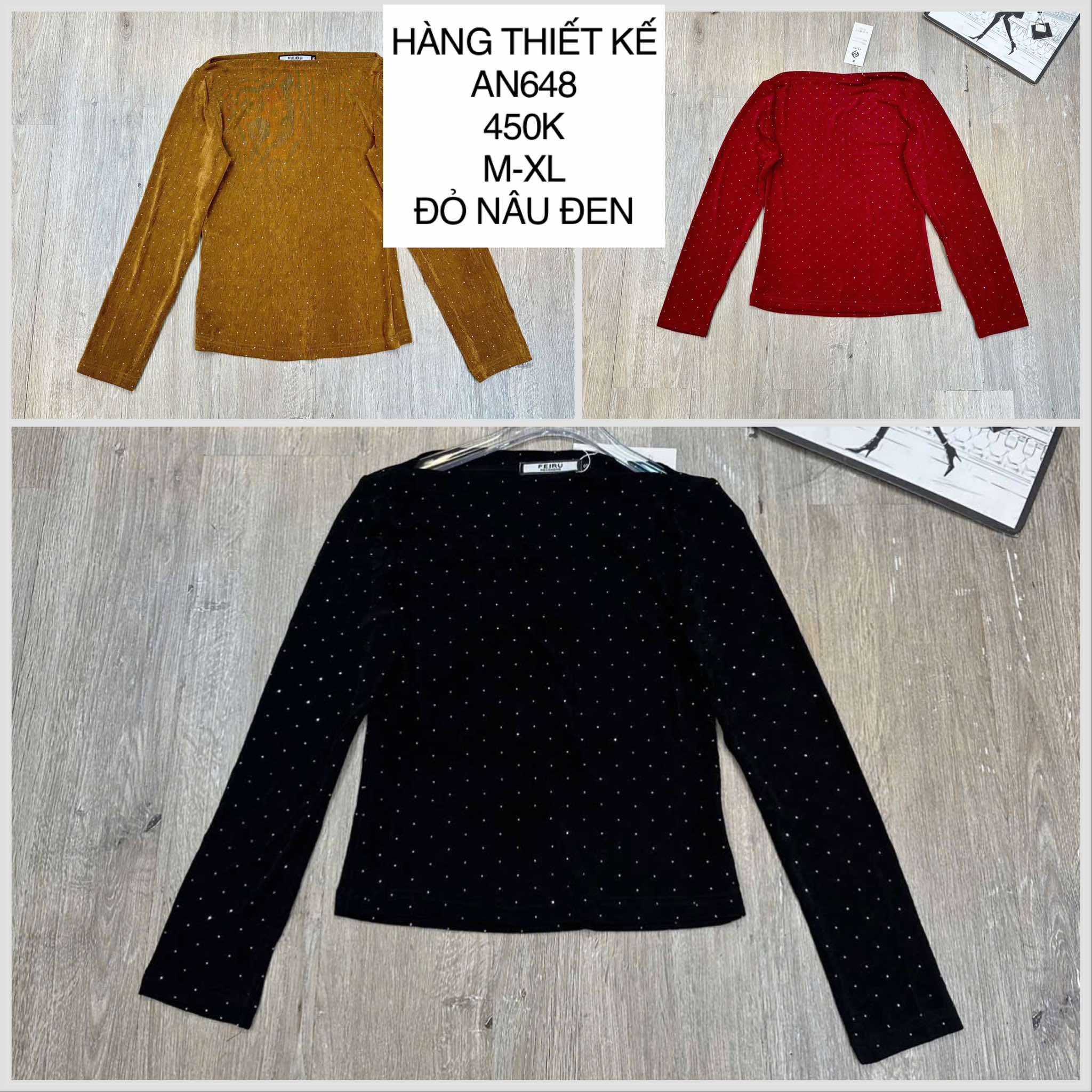  Áo cổ thuyền ánh kim AN648 