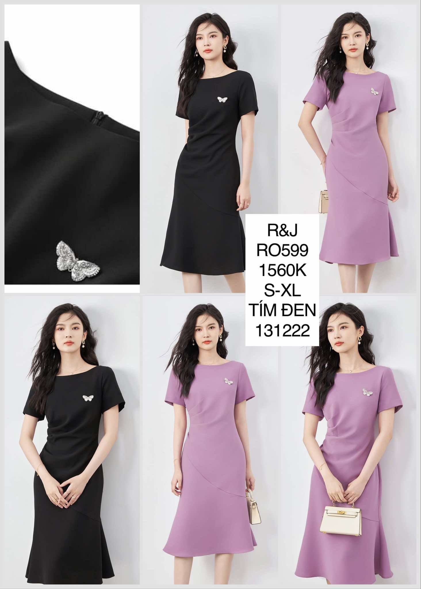  Đầm đuôi cá kèm cài áo bướm RO599 