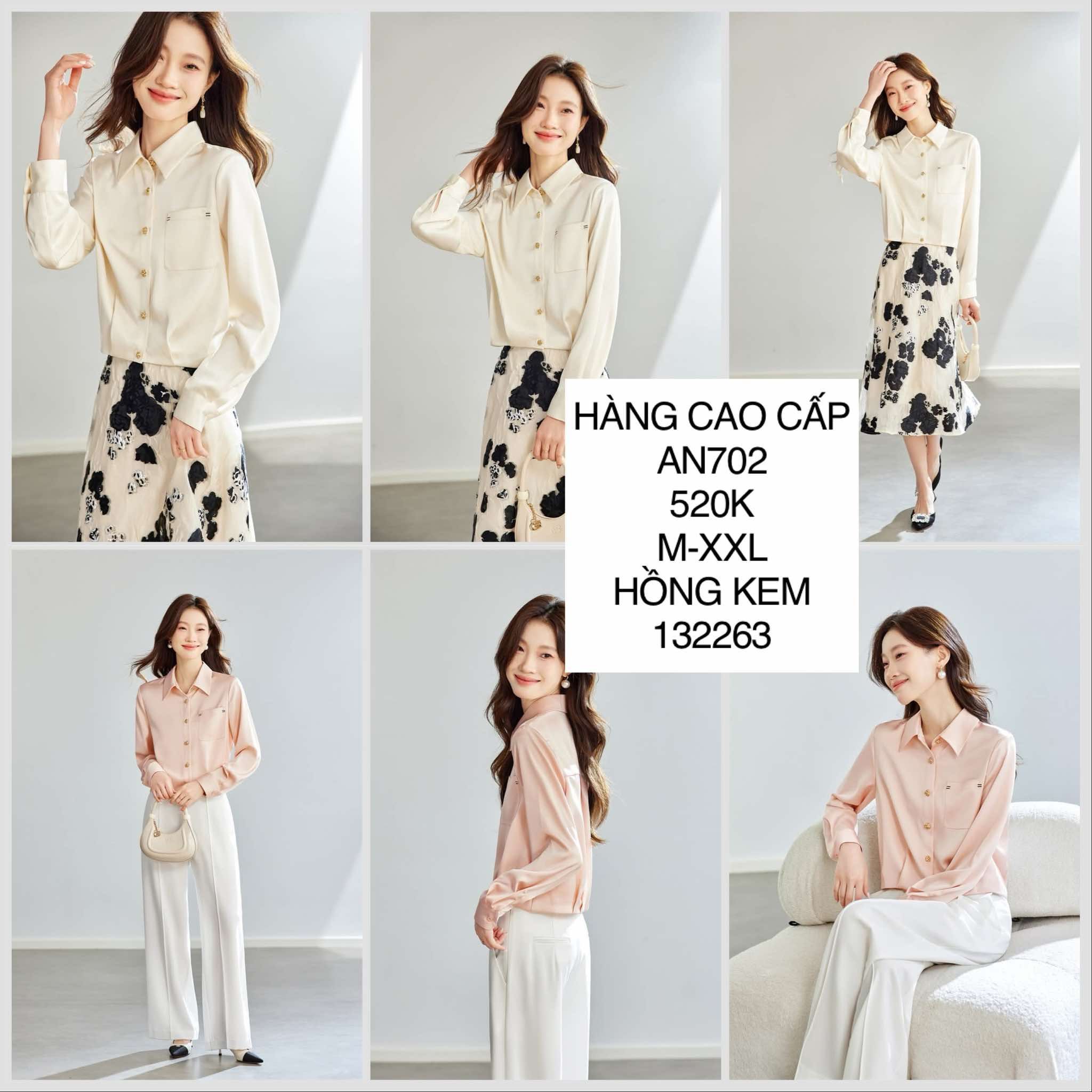  Áo lụa cổ sơ mi AN702 