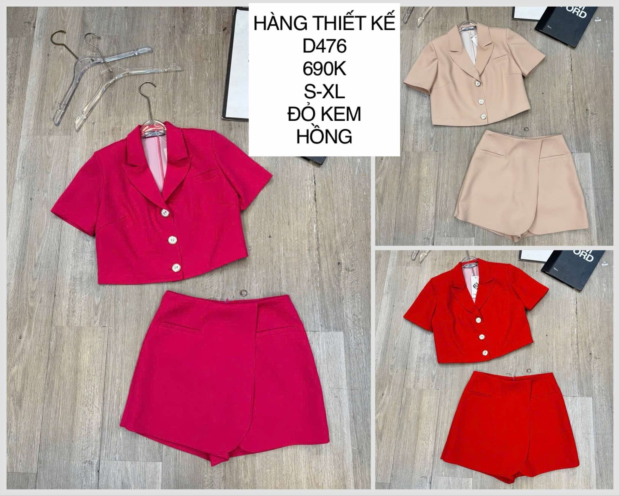  SALE20% Set vest 3 nút + quần giả váy D476 