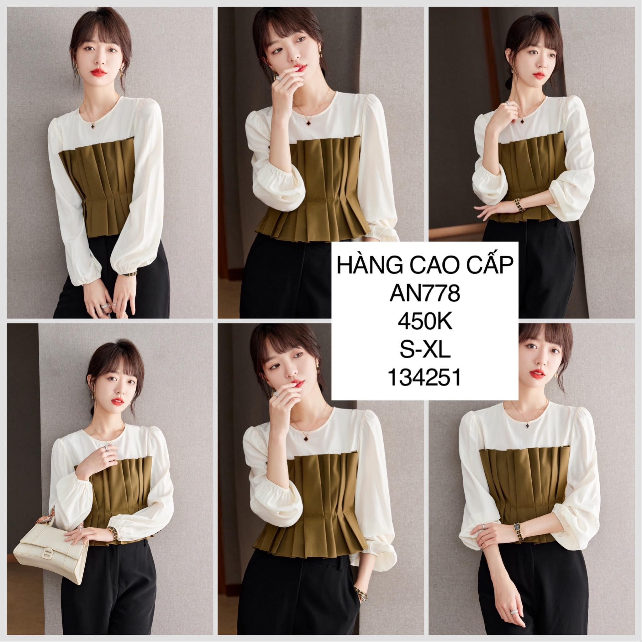  Áo kate phối xếp ly AN778 