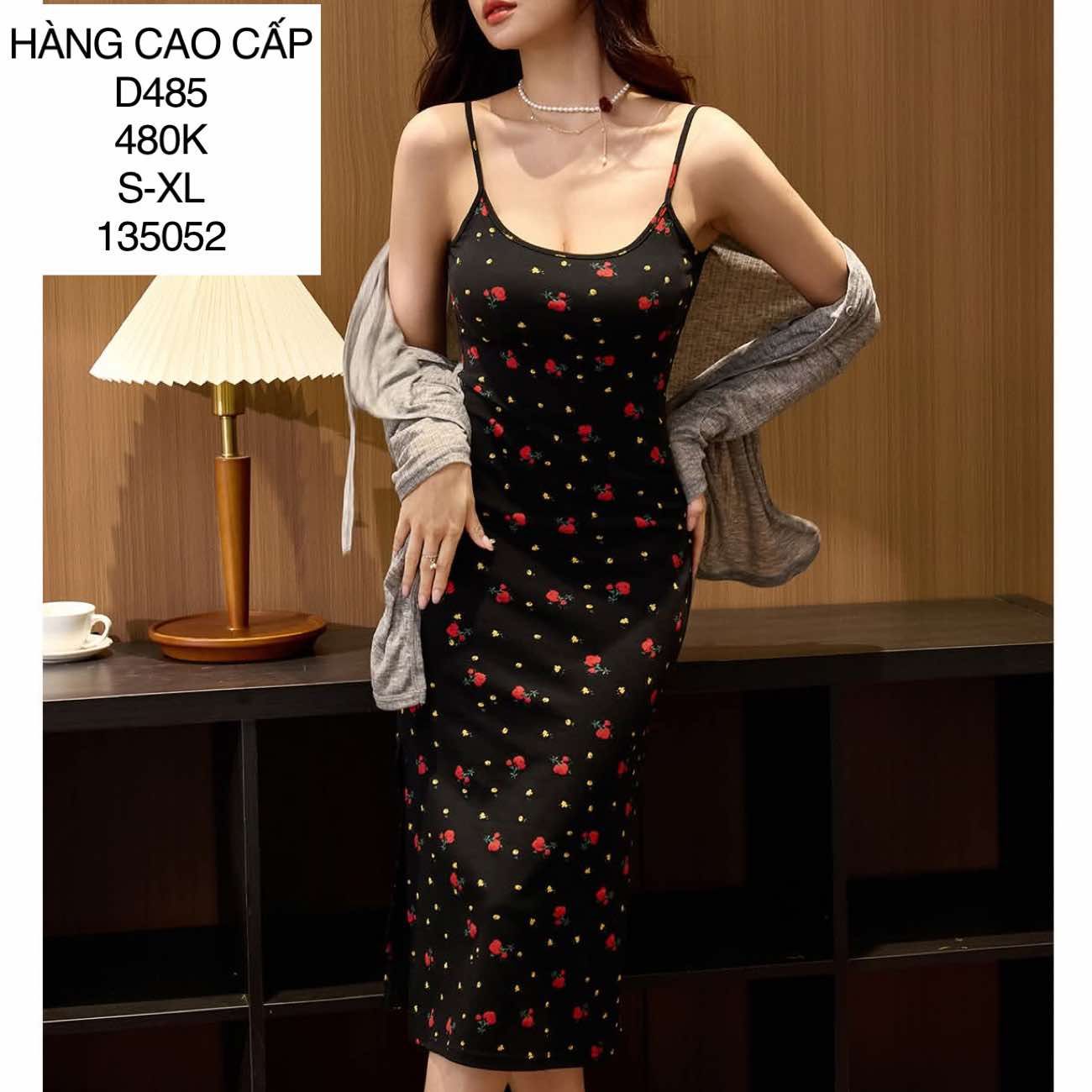  Đầm hoa nhí 2 dây D485 