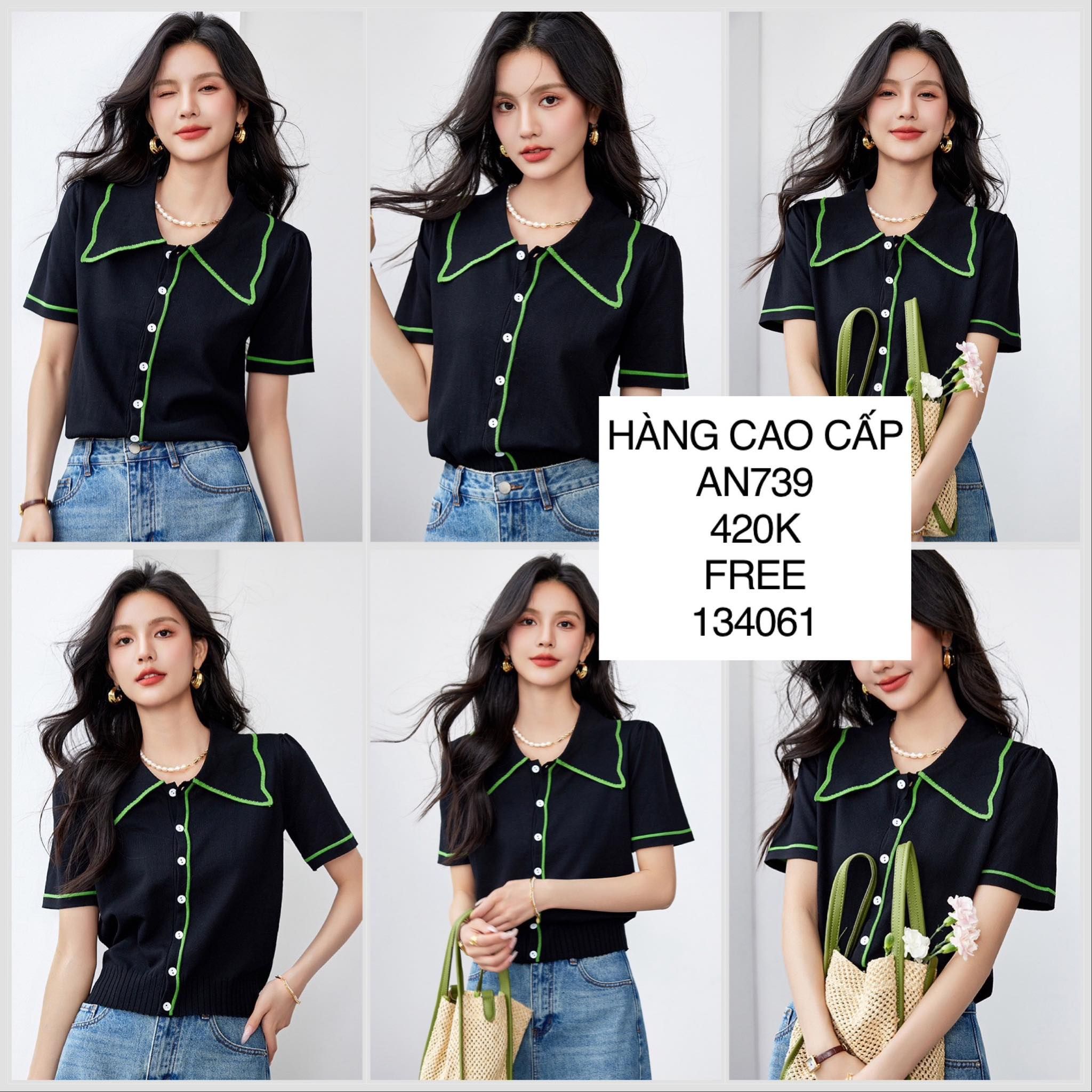  Áo thun viền xanh AN739 