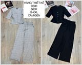  Set áo quần thun tay lỡ nút hoa D500 