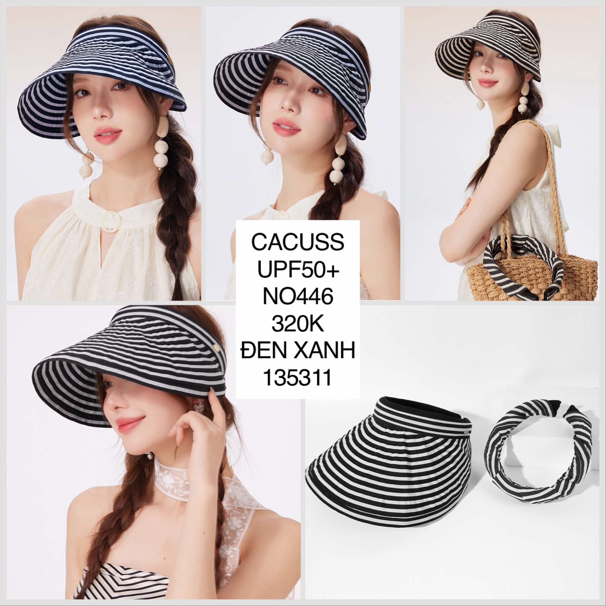  Nón sọc dáng nửa đầu NO446 