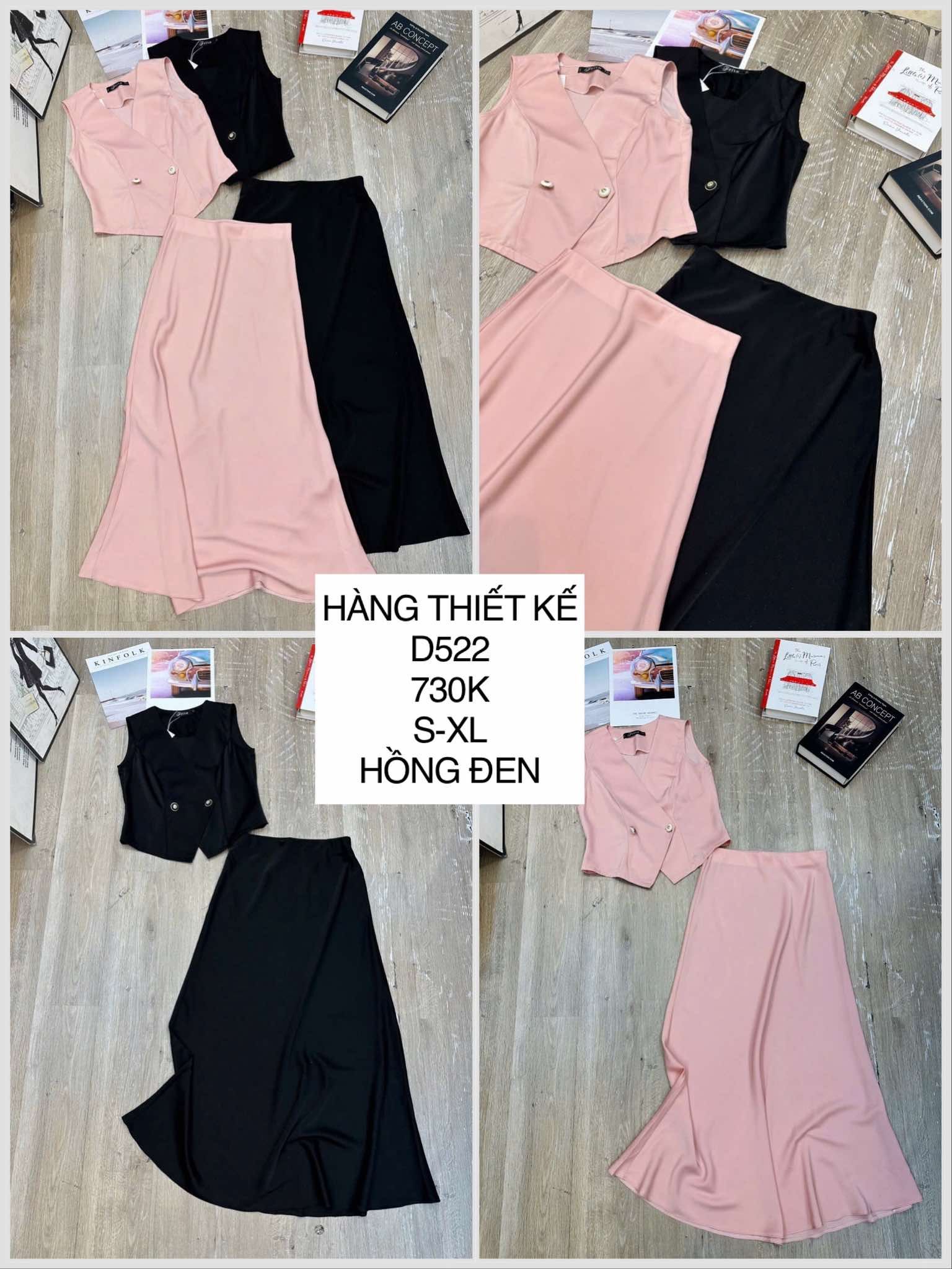  Set áo ghile + chân váy D522 