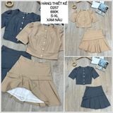  Set áo váy xếp ly kèm belt d257 