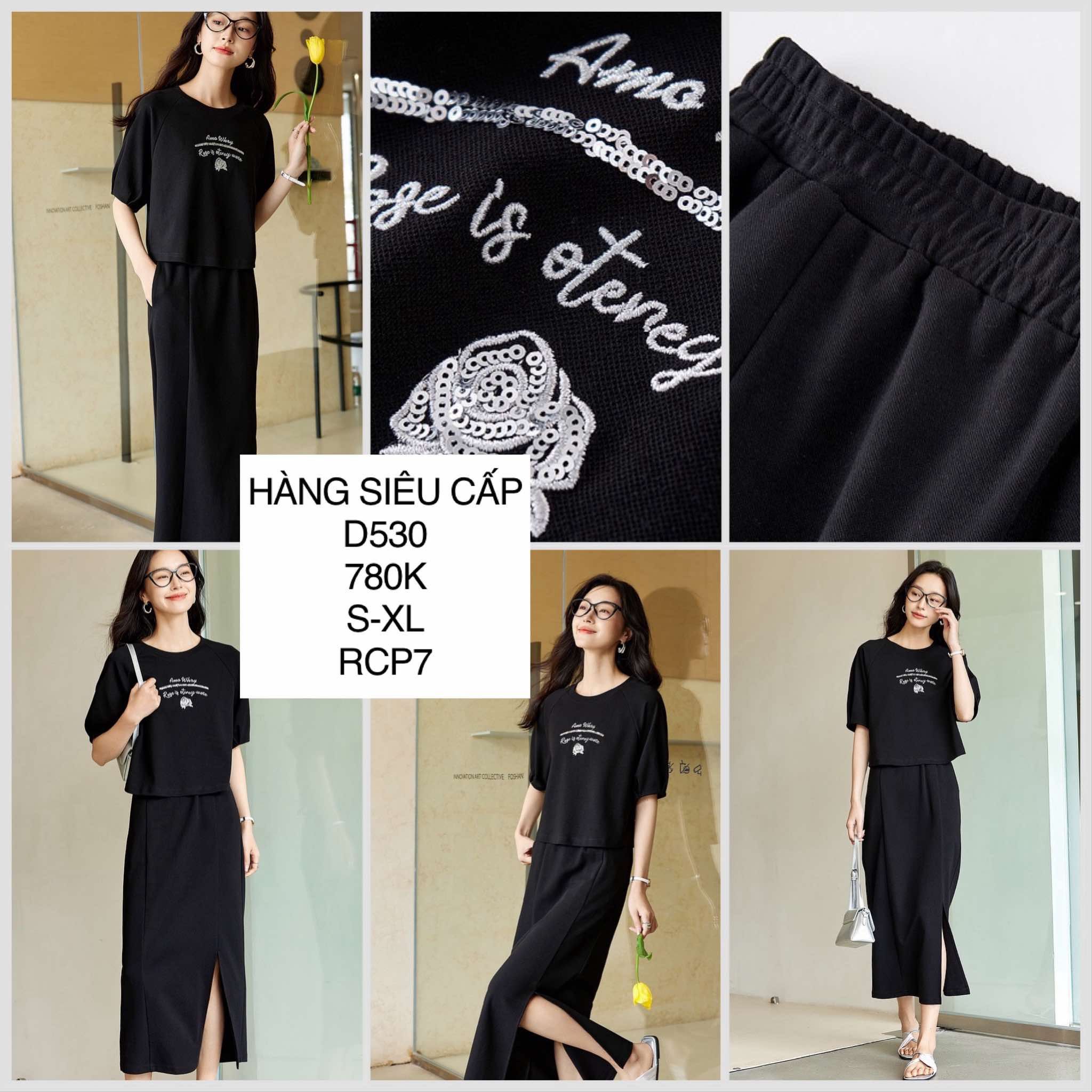  Set áo váy thêu hoa D530 