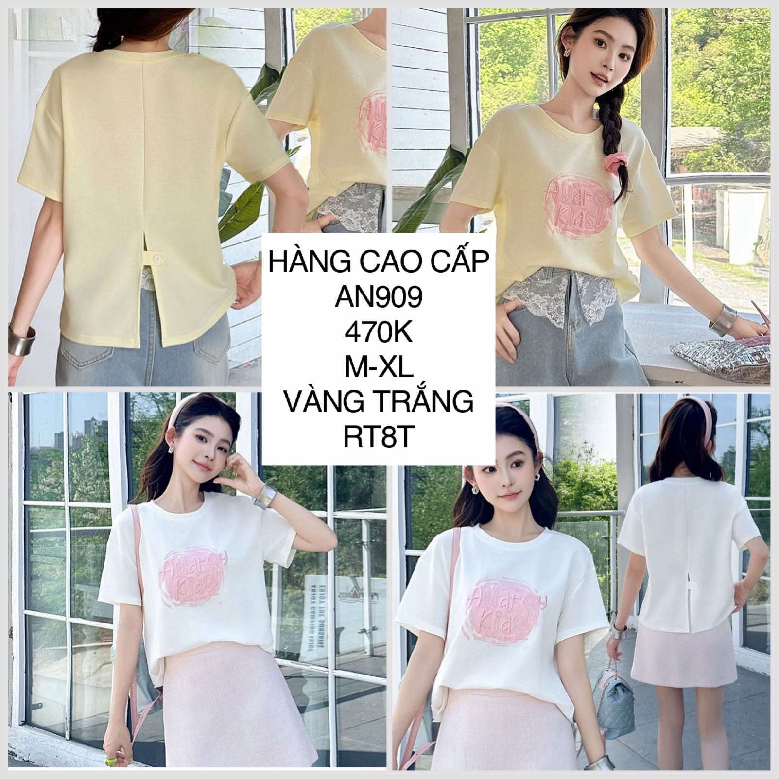  Áo thun dập chữ nổi AN909 