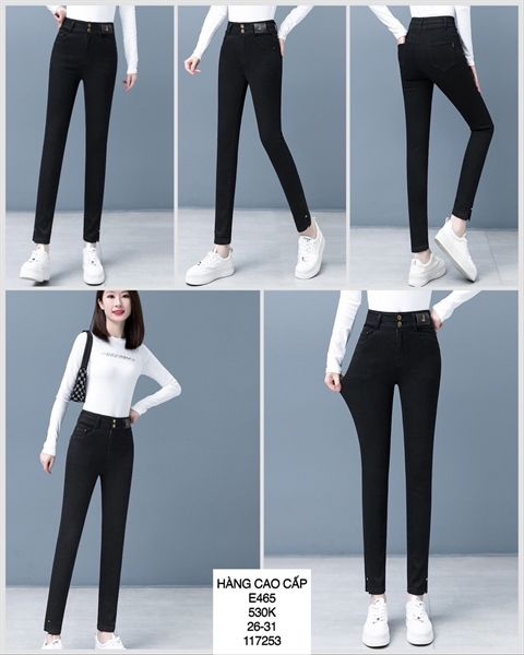  A-quần jean ôm tag chữ j xẻ lai e465 