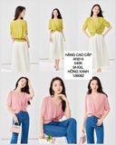  SALE20% Áo voan xoắn eo bo thun AN314 