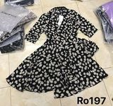  ĐẦM VOAN HỌA TIẾT HOC CÚC HÃNG R&J RO197 