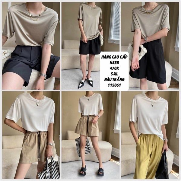  A-áo thun lụa trơn basic n558 