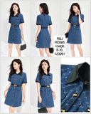  ĐẦM JEAN NÚT ONG KÈM BELT RO565 