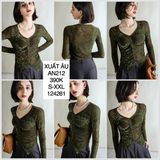  Áo thun lưới hoa xanh an212 