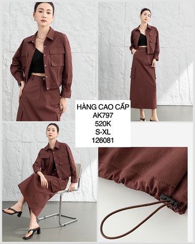  Áo khoác dây rút nút bấm AK797 