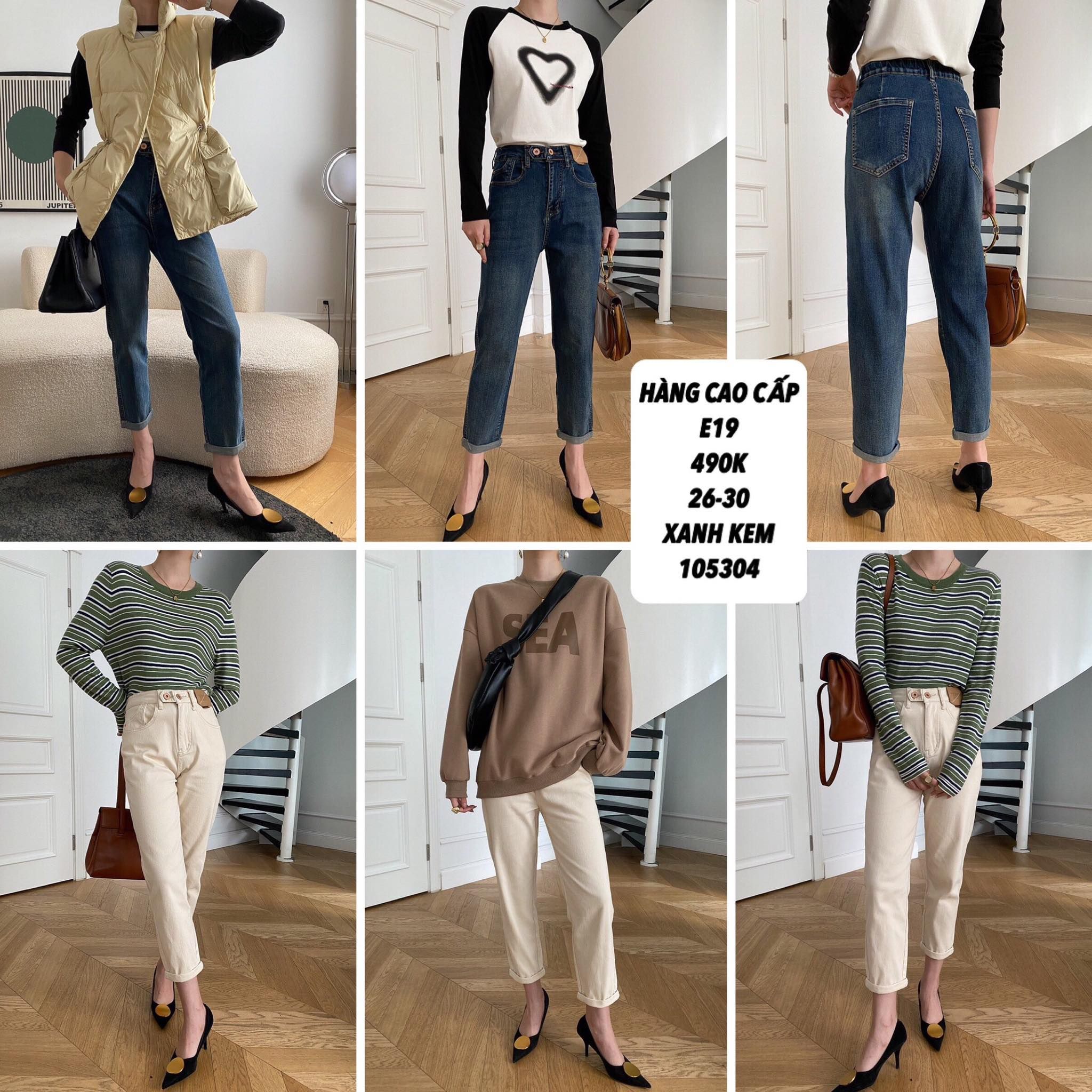  Quần jean 2 nút bán lưng thu tag da e19 