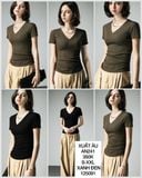  Áo thun cổ chữ v nhún 2 bên eo an241 