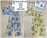  SET ÁO GIẢ TÚI + QUẦN SUÔNG HỌA TIẾT LÁ D310 