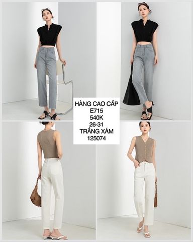  Quần jean ống đứng đai tam giác e715 